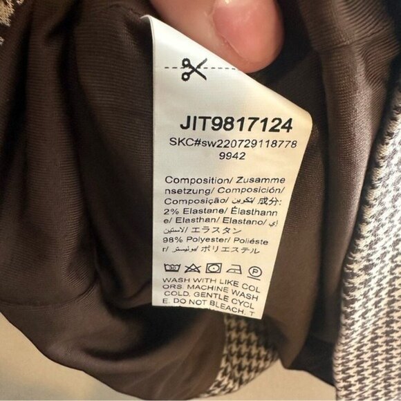 Shein Bae Black and Ivory Houndstooth Oversized Women's Blazer Size Small - Picture 8 of 8